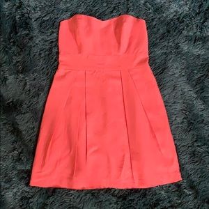 Forever 21 Strapless Coral A-Line Dress size small